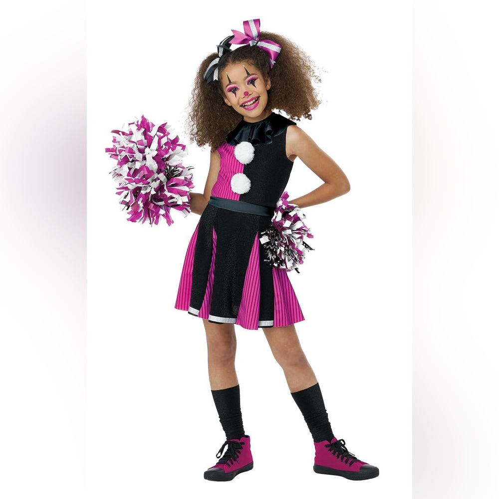 California Costumes Cheer-ful Clown Girl Child Medium 8-10 Halloween Costume NEW